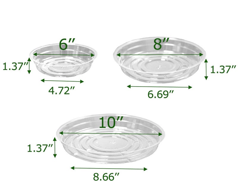 TRUEDAYS 15 Pack(6 inch/8inch/10inch) Clear Plant Saucers Flower Pot Tray Excellent for Indoor & Outdoor Plants - Image 2